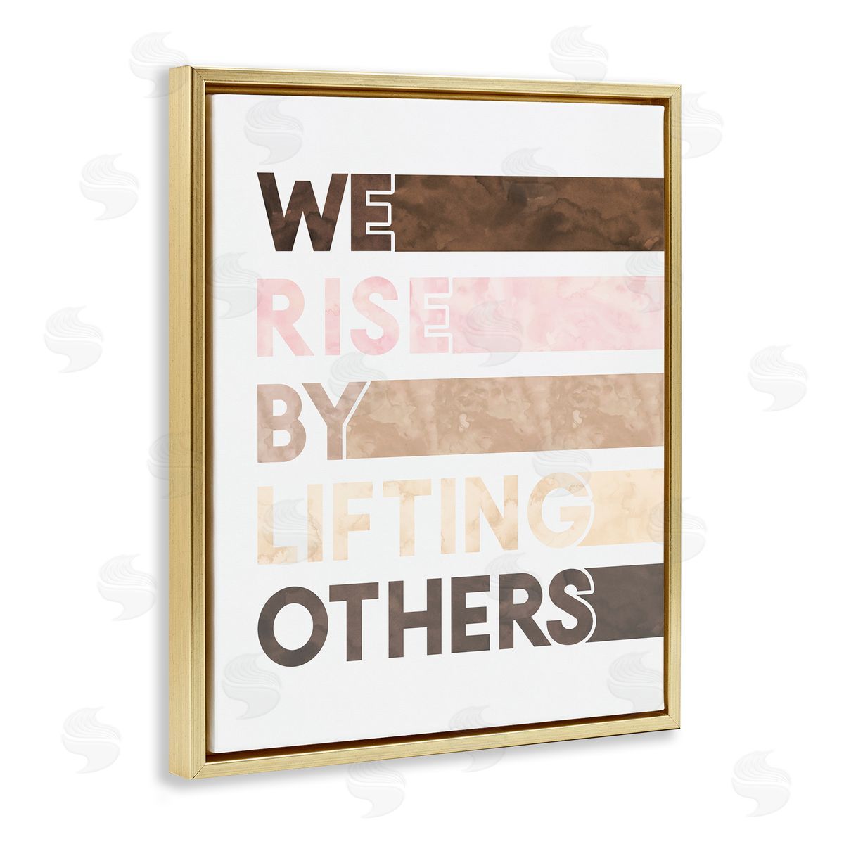 Erica Billups Rise By Lifting Others Motivational Phrase Gold Floater Frame Canvas Art