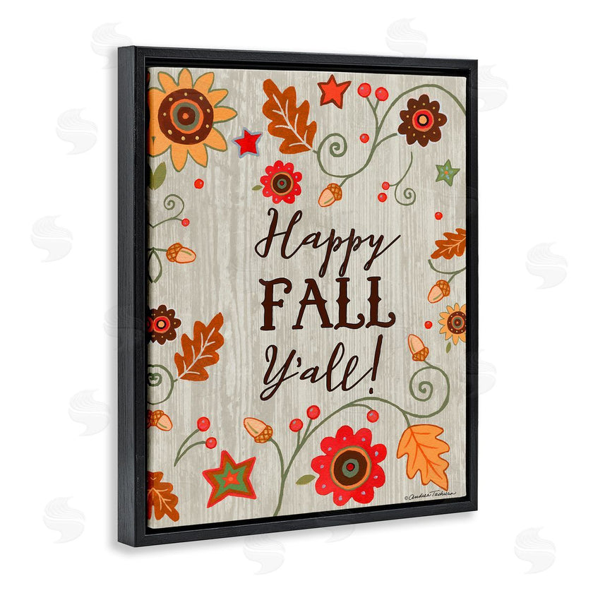 Andrea Tachiera | Happy Fall Y'all Phrase Autumn County Border