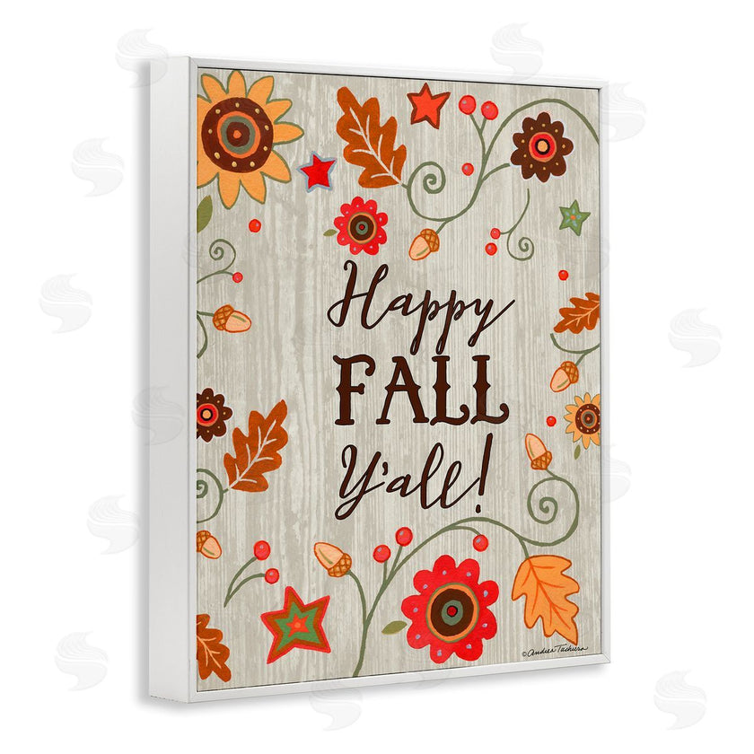 Andrea Tachiera | Happy Fall Y'all Phrase Autumn County Border