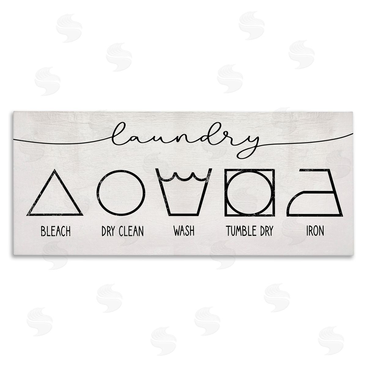 Stupell Studio Simple Rustic Laundry Symbol Guide Clean Home Canvas Wall Art
