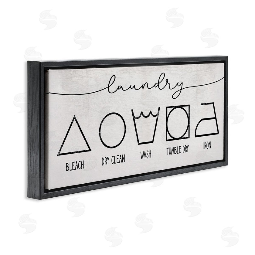 Stupell Studio | Simple Rustic Laundry Symbol Guide Clean Home