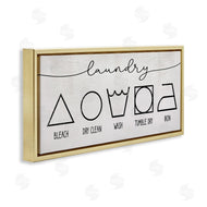 Stupell Studio | Simple Rustic Laundry Symbol Guide Clean Home