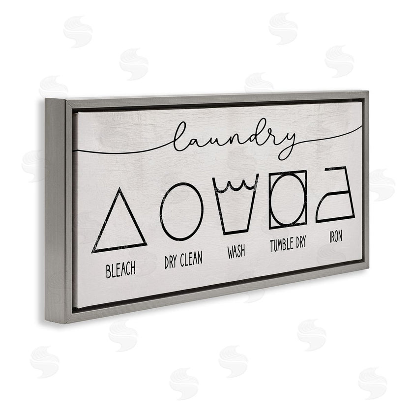 Stupell Studio | Simple Rustic Laundry Symbol Guide Clean Home