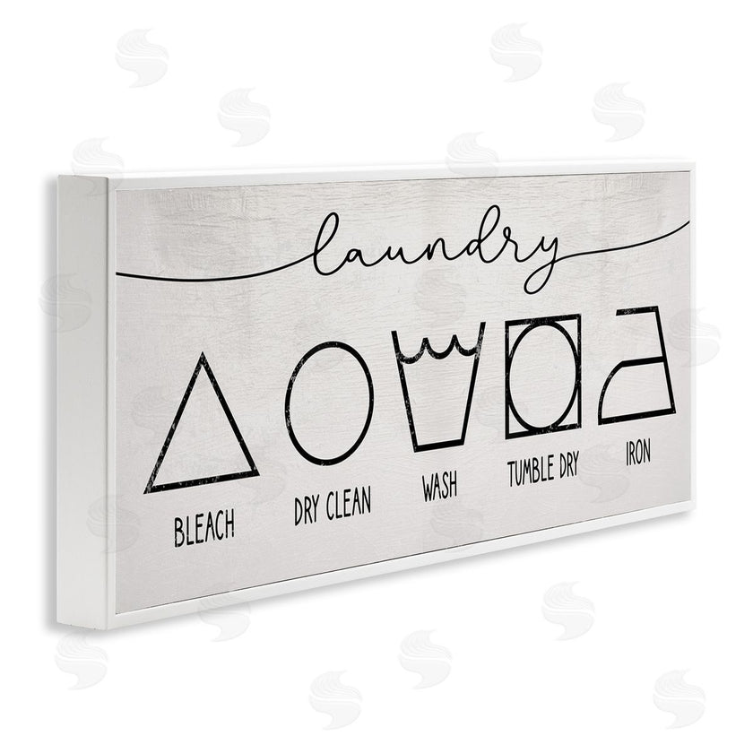 Stupell Studio | Simple Rustic Laundry Symbol Guide Clean Home