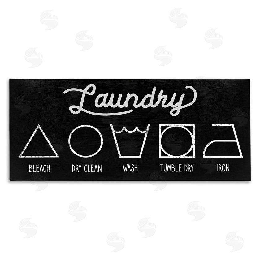 Stupell Studio | Distressed Country Laundry Symbol Cleaning Guide