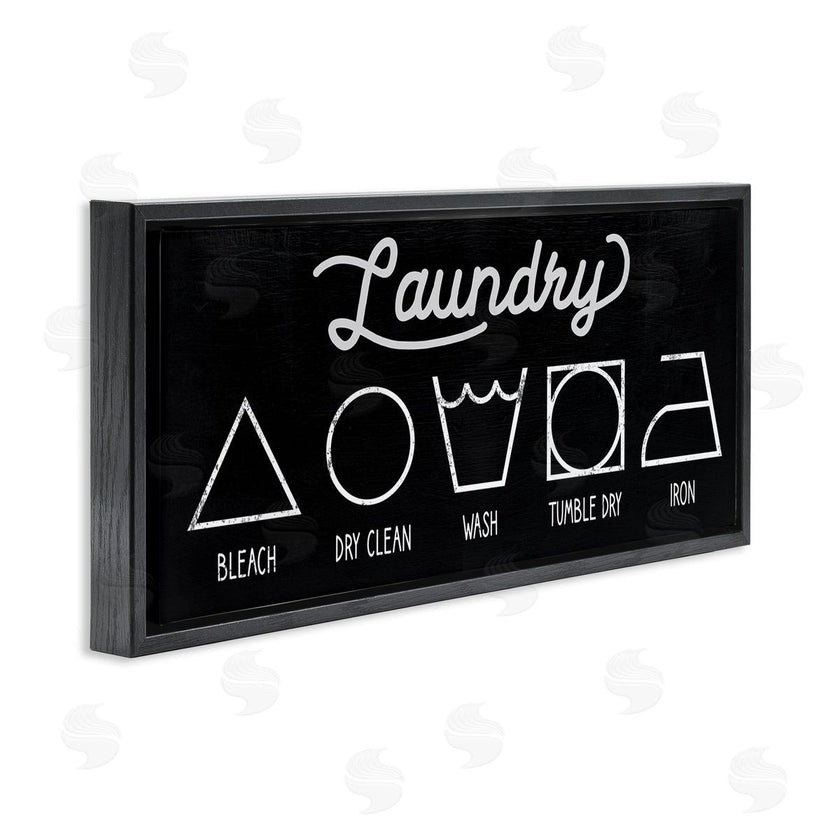 Stupell Studio | Distressed Country Laundry Symbol Cleaning Guide