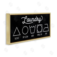 Stupell Studio | Distressed Country Laundry Symbol Cleaning Guide