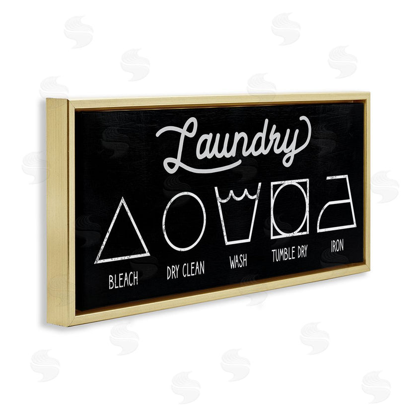 Stupell Studio | Distressed Country Laundry Symbol Cleaning Guide