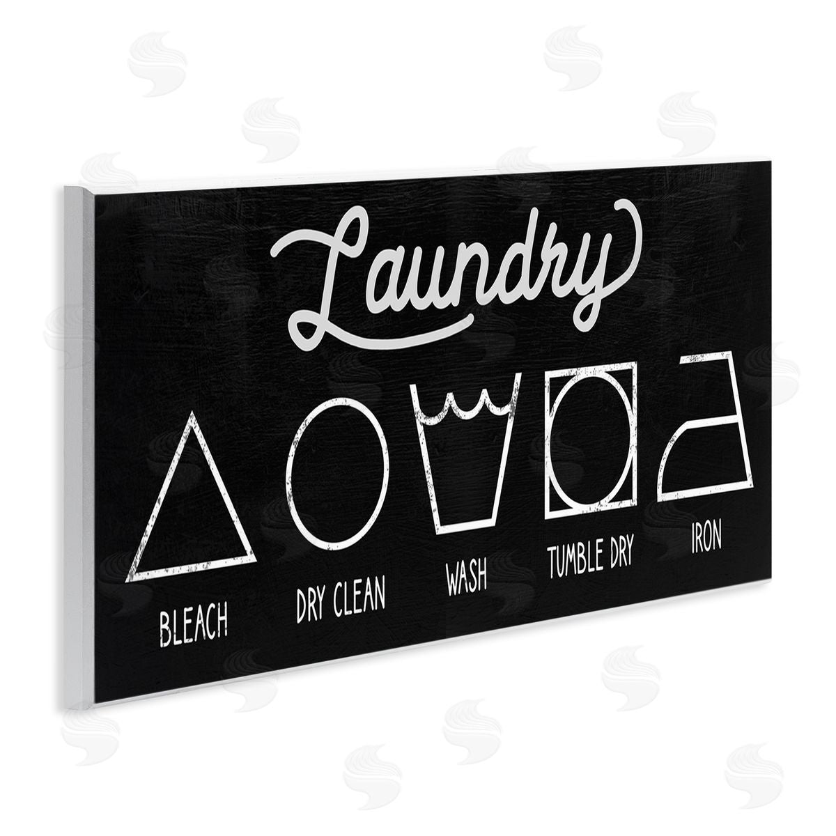 Stupell Studio Distressed Country Laundry Symbol Cleaning Guide Wall Plaque Art
