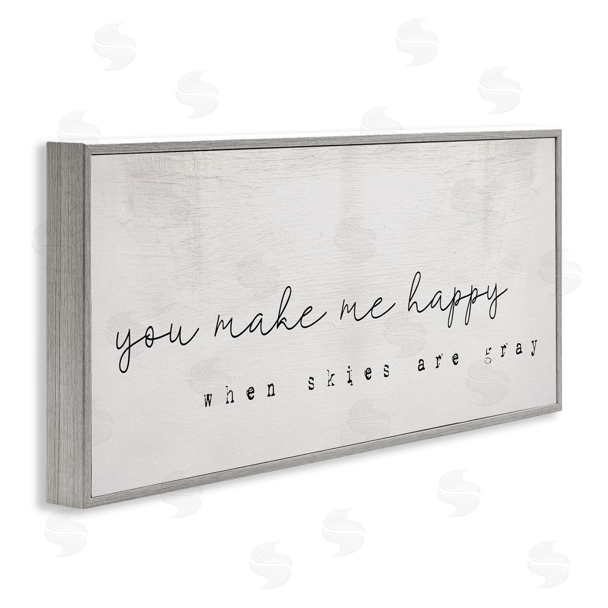 Stupell Studio Make Me Happy Quote Charming Romantic Rustic  Gray Framed Giclee Wall Art