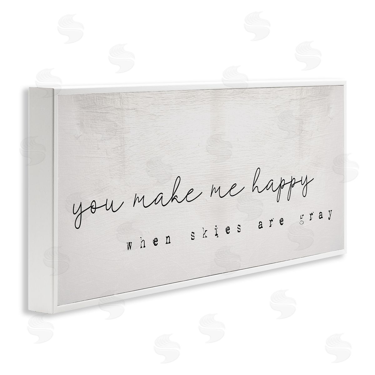 Stupell Studio Make Me Happy Quote Charming Romantic Rustic  White Framed Giclee Wall Art