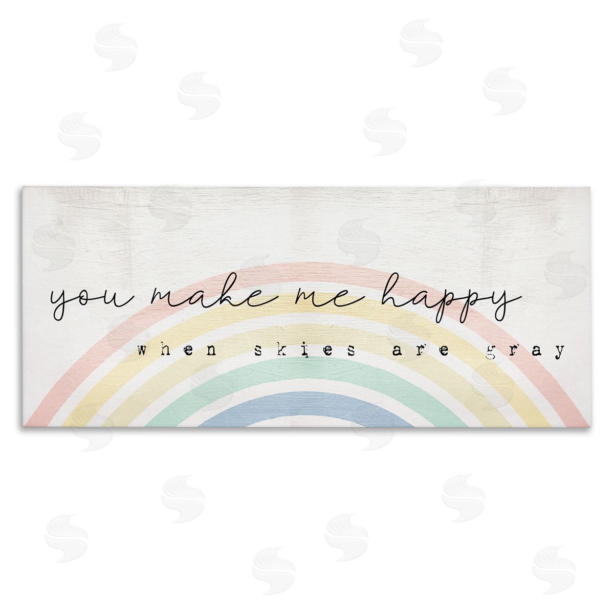 Happy Phrase Rustic Rainbow Canvas Wall Art, Home Decor by Stupell Studio