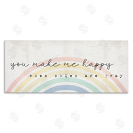 Stupell Studio | Happy Phrase Rustic Rainbow