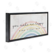 Stupell Studio | Happy Phrase Rustic Rainbow