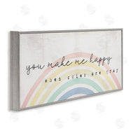Stupell Studio | Happy Phrase Rustic Rainbow