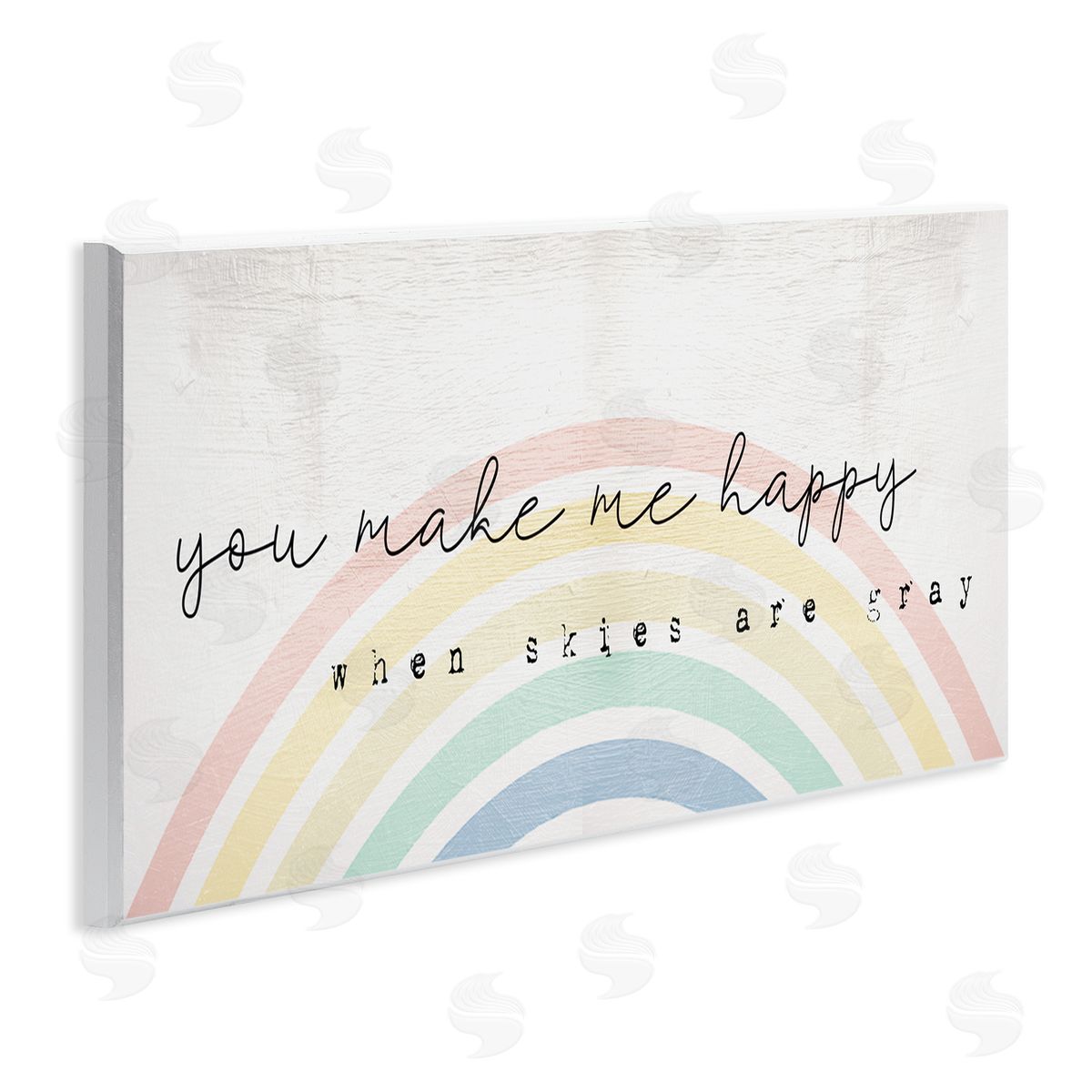 Happy Phrase Rustic Rainbow Wood Plaque Wall Art, Home Decor by Stupell Studio