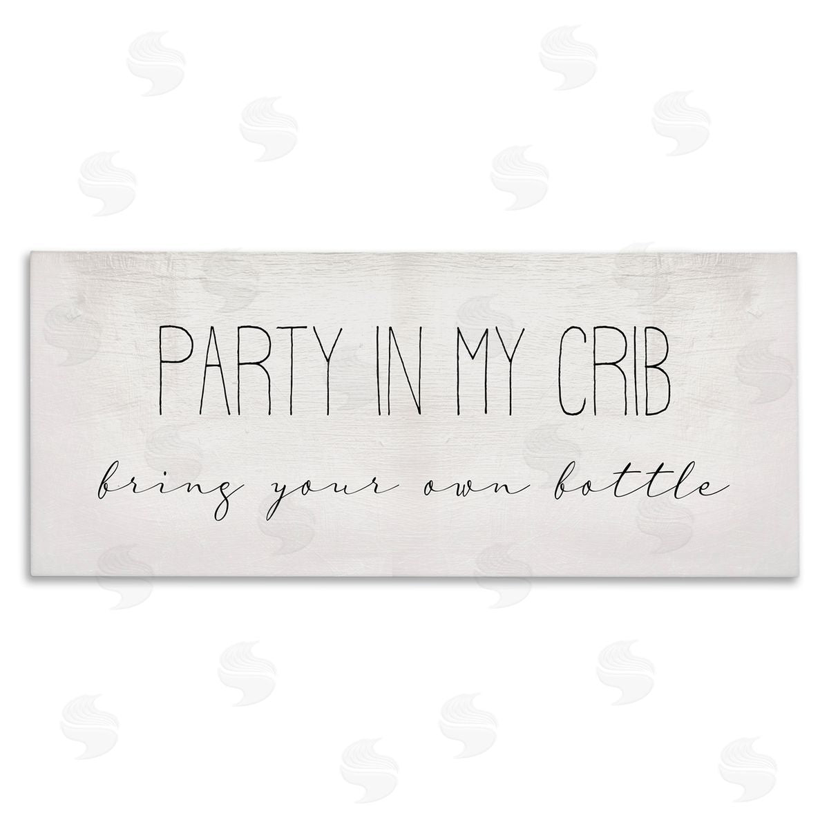 Stupell Studio Party in Crib Quote BYOB Baby Bottle Humor Canvas Wall Art