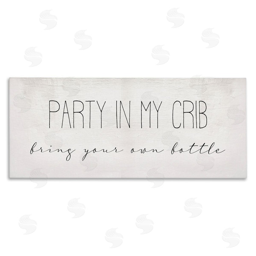 Stupell Studio | Party in Crib Quote BYOB Baby Bottle Humor