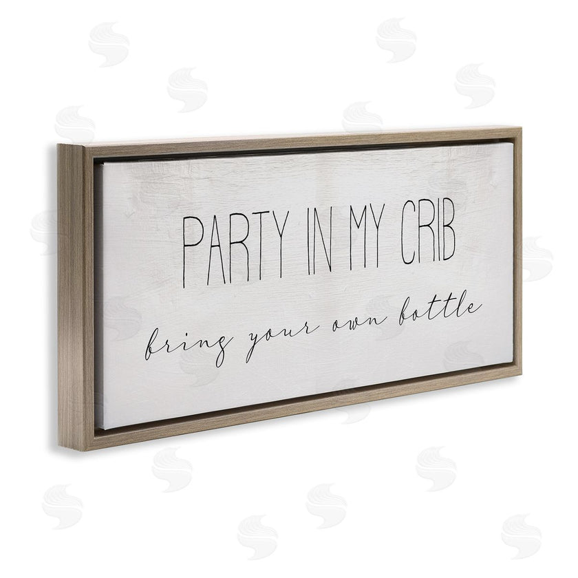 Stupell Studio | Party in Crib Quote BYOB Baby Bottle Humor