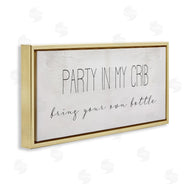 Stupell Studio | Party in Crib Quote BYOB Baby Bottle Humor