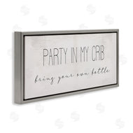 Stupell Studio | Party in Crib Quote BYOB Baby Bottle Humor