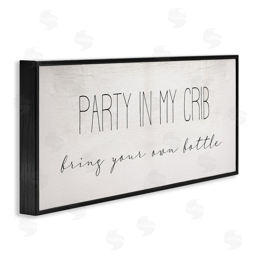 Stupell Studio | Party in Crib Quote BYOB Baby Bottle Humor
