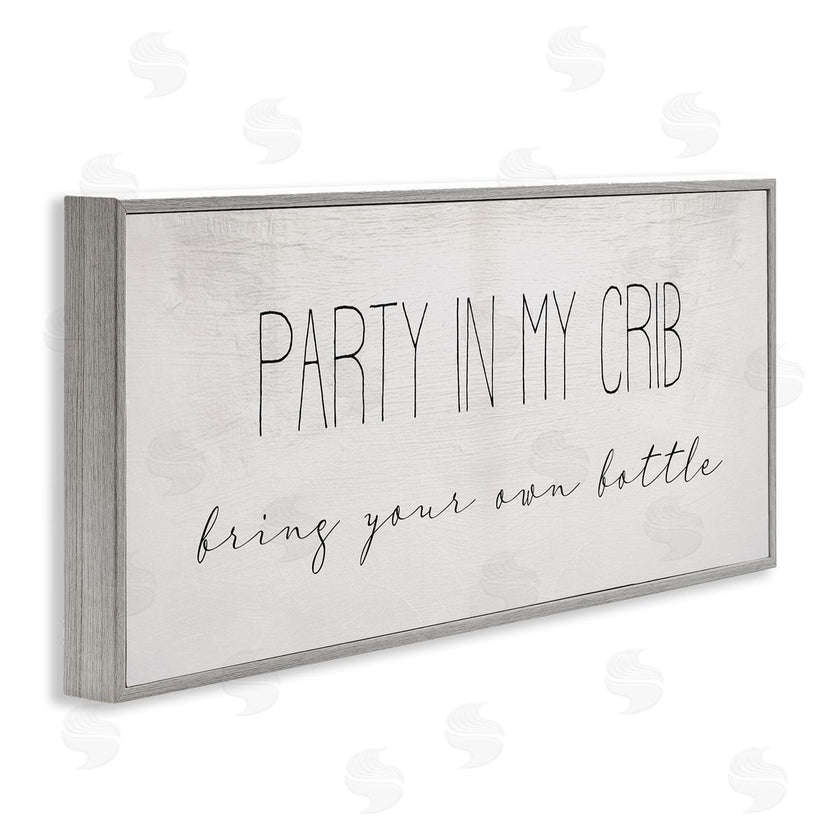 Stupell Studio | Party in Crib Quote BYOB Baby Bottle Humor