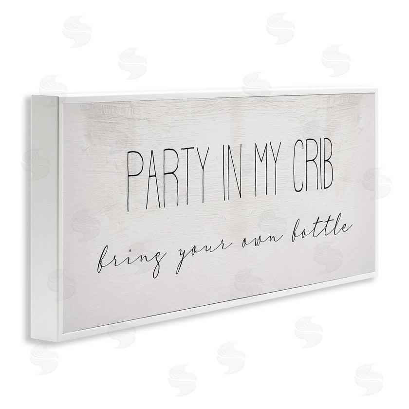 Stupell Studio | Party in Crib Quote BYOB Baby Bottle Humor