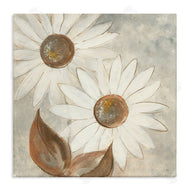 Chris Paschke | White Neutral Daisy Florals Vintage Charm