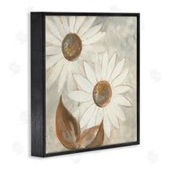 Chris Paschke | White Neutral Daisy Florals Vintage Charm