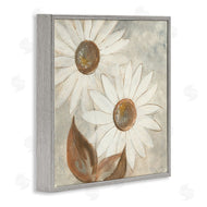 Chris Paschke | White Neutral Daisy Florals Vintage Charm
