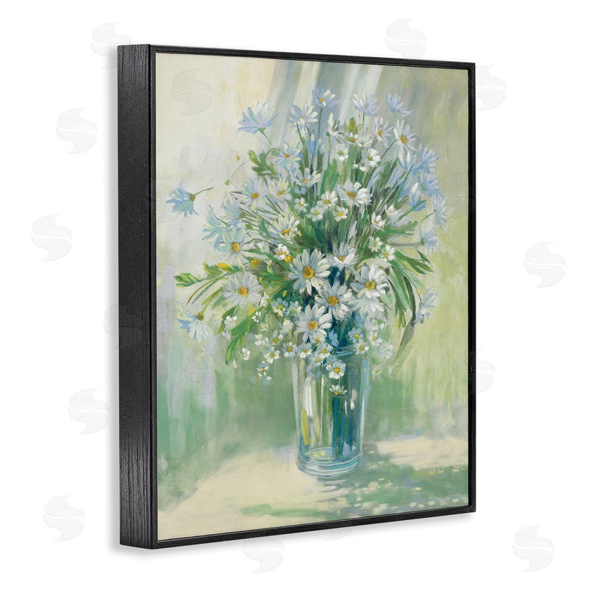 Carol Rowan | Sunlit Bouquet of Daisies Blue Green Pastels