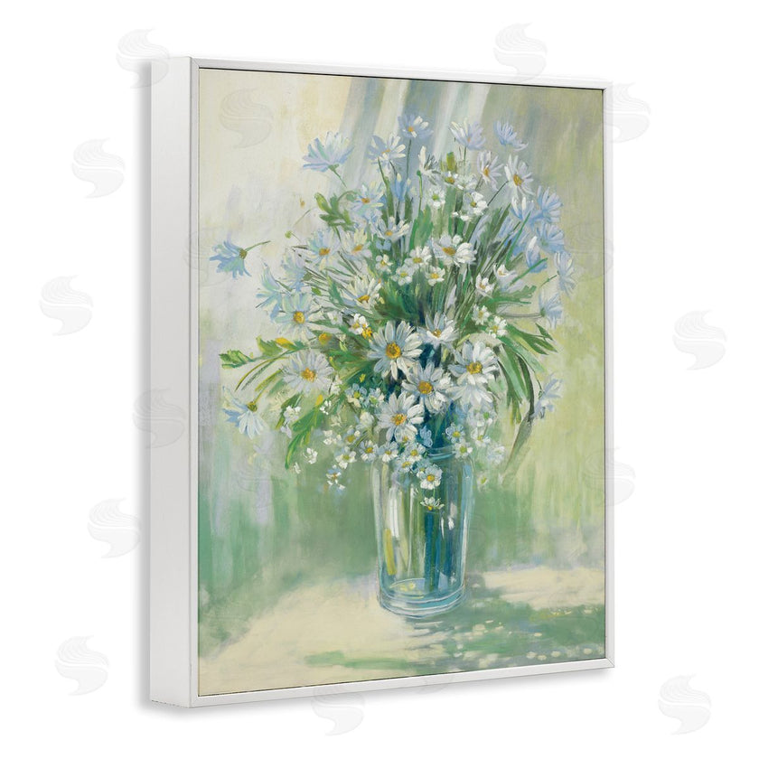 Carol Rowan | Sunlit Bouquet of Daisies Blue Green Pastels