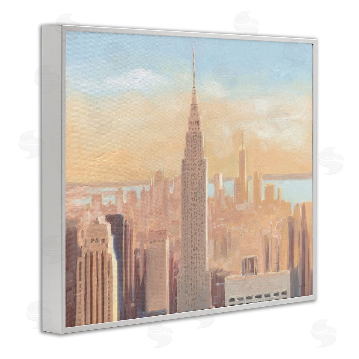 James Wiens Manhattan Cityscape at Dawn Urban Architecture White Framed Giclee Wall Art