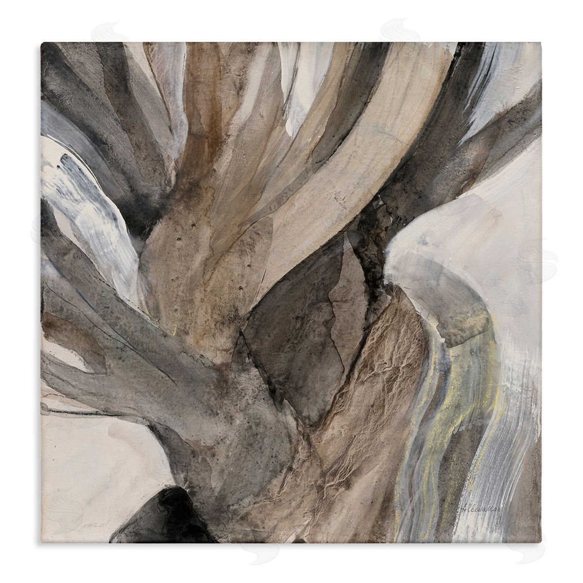Twisted Driftwood Abstraction Canvas Wall Art, Home Decor by Albena Hristova