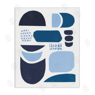 Courtney Prahl | Collage of Blue Abstract Shapes Tonal Pattern