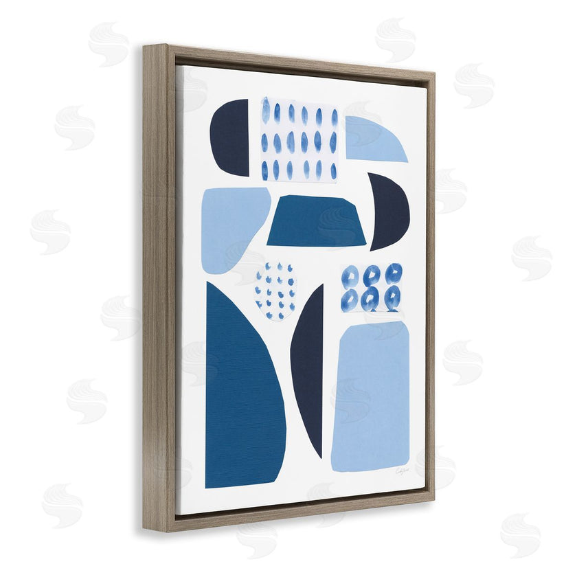 Courtney Prahl | Shades of Blue Abstract Shapes Collage Design