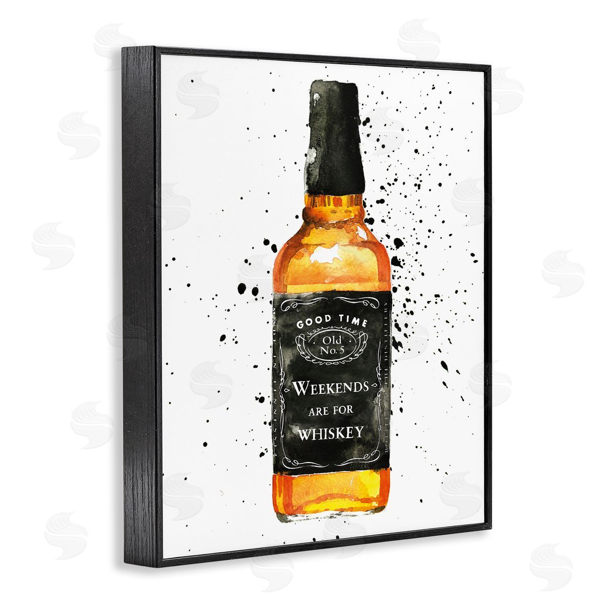 Weekends Are For Whiskey Black Frame Print Wall Art, Home Decor by Mercedes Lopez Charro