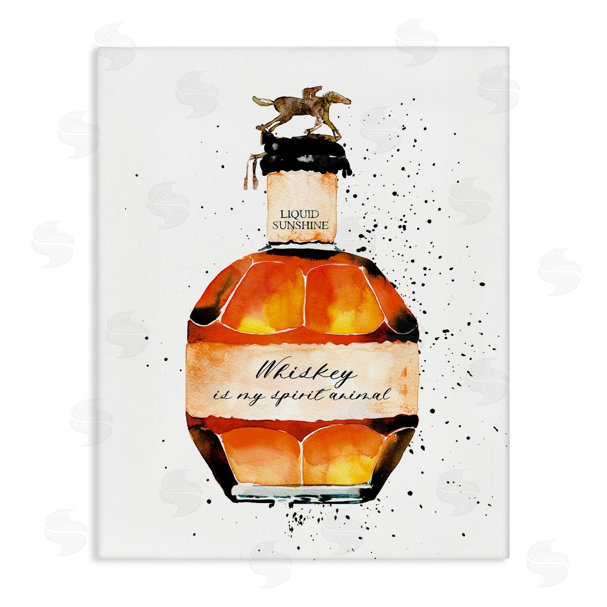 Whiskey is My Spirit Animal Canvas Wall Art, Home Decor by Mercedes Lopez Charro