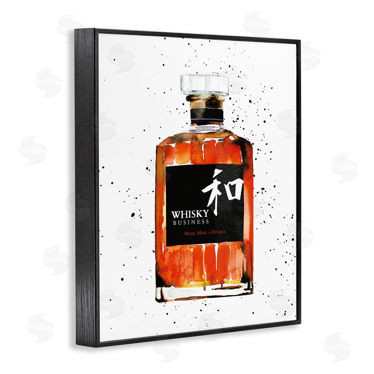 Whisky Business Quote Black Frame Print Wall Art, Home Decor by Mercedes Lopez Charro