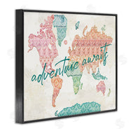 Dina June | Adventure Awaits Phrase Macrame Pattern World Map