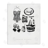 Mercedes Lopez Charro | Beach Please Phrase Black White Female Fashion