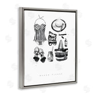 Mercedes Lopez Charro | Beach Please Phrase Black White Female Fashion