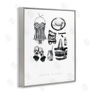 Mercedes Lopez Charro | Beach Please Phrase Black White Female Fashion