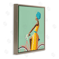 Omar Escalante | Summer Girl on Pink Bicycle Glam Female Fashion