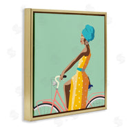 Omar Escalante | Summer Girl on Pink Bicycle Glam Female Fashion
