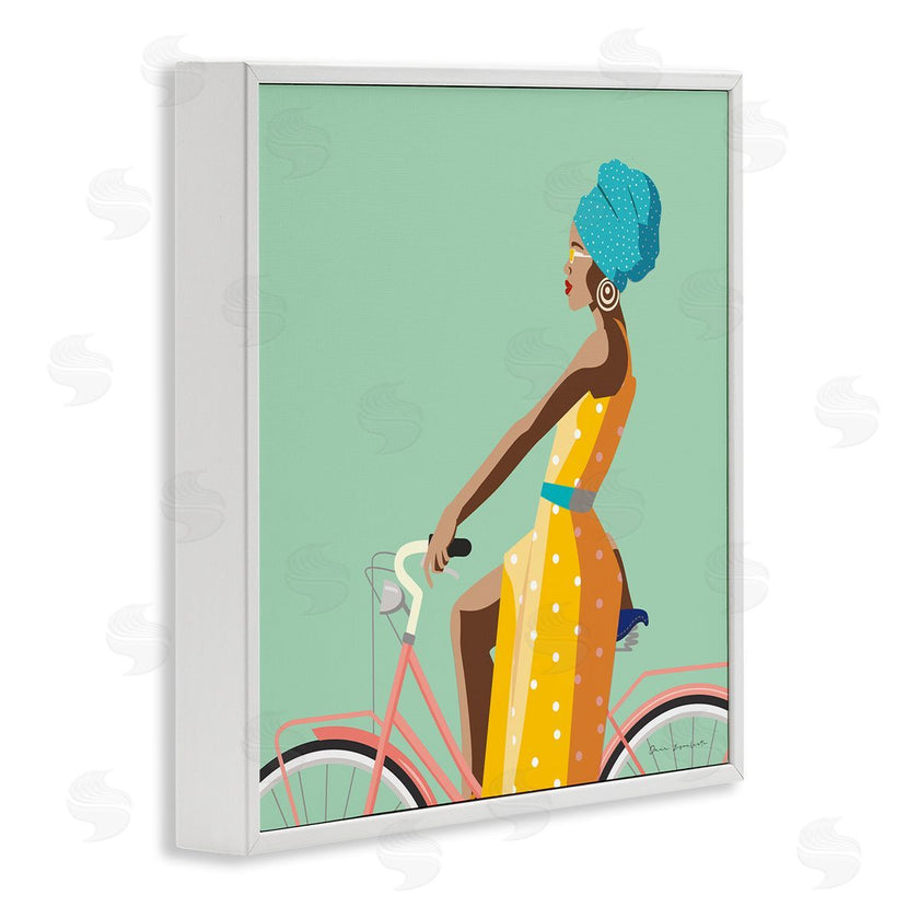 Omar Escalante | Summer Girl on Pink Bicycle Glam Female Fashion