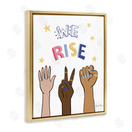 Farida Zaman | We Rise Phrase Playful Text Female Hands Raised