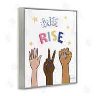 Farida Zaman | We Rise Phrase Playful Text Female Hands Raised