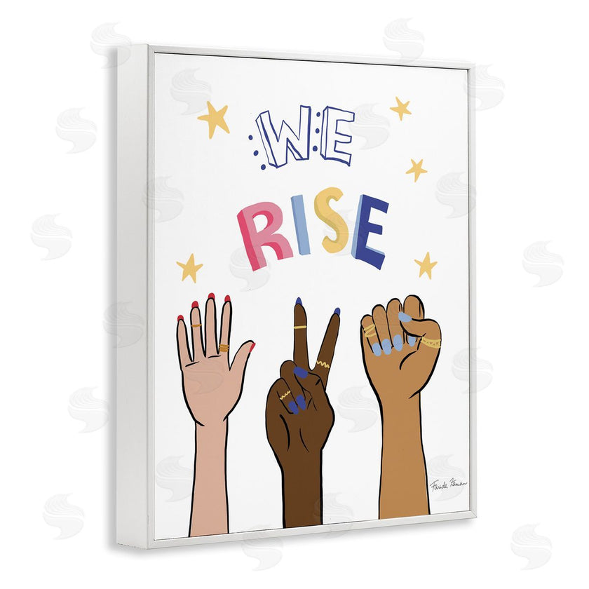 Farida Zaman | We Rise Phrase Playful Text Female Hands Raised